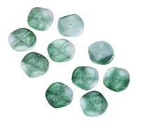 WJLYDM 10pcs Green Lotus Leaf Shape 16mm Handmade Lampwork Glass Loose Beads For Jewelry Making DIY Flower Crafts Findings(Cyan Green)