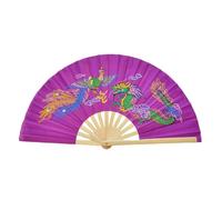 WJLYDM 33cm Folding Hand Fan Kung Fu Tai Chi Fan Nylon-Cloth Fans For Performance Dance Decorations Festival(1 right hand fan)