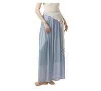 WJLYDM Classical Dance Pant Women Wide Leg Trousers 2-Layers Stage Costumes Lounge Pants Practice Clothes(Blue,XL)