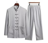 WJLYDM Clothing Loose Traditional Tang Suit Kung Fu Clothes Retro Unisex Tai Chi Elastic Waist Viscose Loungewear 4XL(Color 01,XXXXL (95-105kg))