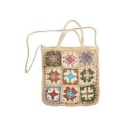 WJLYDM Hand-knitted Bag, Crocheted Hollow Shoulder Bag, Beach Bag For Summer Beach Vacation, Mommy Bag(Beige)