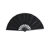 WJLYDM Kung Fu Fan Plastic Bone Martial Arts Performance Elegant Hand Folding Stage Fan Opera Magic Props Summer Cool Fans(Black)