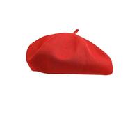 WJLYDM Simple Solid Color Spring And Summer Beret Women's Versatile Street Cotton Yarn Breathable Dome Painter Hat(Red)