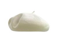 WJLYDM Simple Solid Color Spring And Summer Beret Women's Versatile Street Cotton Yarn Breathable Dome Painter Hat(Beige white)