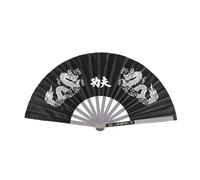 WJLYDM Stainless Steel Tai Chi Martial Arts Kung Fu Dance Practice Training Performance Fan(Black)