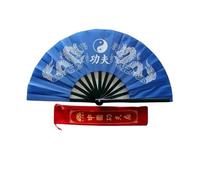 WJLYDM Tai Chi Fan Double Dragon Kung Fu Fold Ring Fan Classical Red Performance Martial Arts Fitness Dancing Fans(B5 38cm)