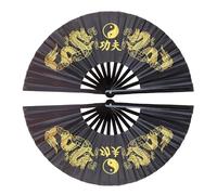 WJLYDM Tai Chi Fan Kung Fu Martial Arts Fans Wushu Art Cosplay Dance Performance Fan(Color:2)