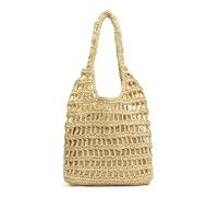 WJLYDM Women Straw Woven Tote Bag Summer Beach Bags Large Capacity Tote Clutch Bags With Inner Bag Hollow Out For Party Vacation(Khaki)