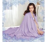 WJMSDK Cooling Blanket for Night Sweats, Cool Summer Blanket Soft Afternoon Nap Blanket, Absorbs Body Heat To Keep Cool on Warm Night, Ultra-Cool Lightweight Blanket for Bed,Purple,90 * 100cm
