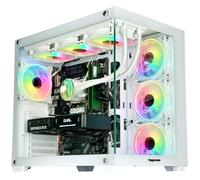 WJMTech Gaming PC - AMD Ryzen 5 5500, Nvidia RTX 3050 6GB, 16GB DDR4 RAM, 1TB NVMe SSD, Windows 11, 4x ARGB Fans + 360mm Watercooler, WiFi (Vision, White)