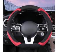 WJMZ Soft D Shape Steering Wheel Cover, Warm Steering Wheel Cover Fashion Universal 15 inch, Red