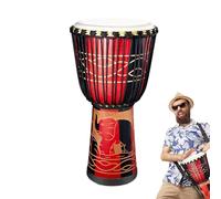 WJnflQN African Drums for Kids | 8inch Hand-Carved African Inspired Hand Drum | Percussion Instruments, Artistic Music Decoration for Music Lessons, Activities, Performances