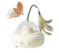 WJnflQN Automatic Cat Toy - Fun Game with Teaser Wand,Rechargeable Stimulating Cat Toys,for Indoor Pet Play Exercise Boredom Enrichment Activity