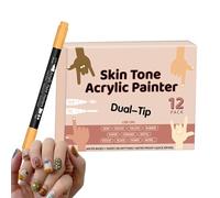 WJnflQN Body Marker for the Skin - 12 Colours Nail Design Varnish Dotting Pens Set | Manicure Tools for Hand, Face, Festival, Student, Party, Travel, On, Ceramic and Paper for