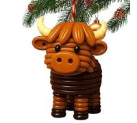 WJnflQN Button Highland Cow Craft Kit | Christmas Button Highland Cow Ornament Making Set,Seasonal Decor Holiday Party Supplies for Bedroom Office Window Door Entryway Shops Wreaths Car Women Kids