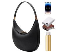 WJnflQN Crescent Moon Shoulder Bag - Card Holder Pouch Growing Moon | Shoulder Bag Moon Half Purse Trendy Work Evening Out, Black, Se référer à la description