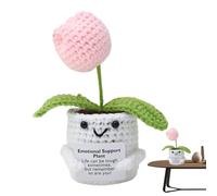 WJnflQN Crochet Inspirational Support, Inspirational Support Crochet Plants, Knitting Doll Positive Card - Knitted Positive Inspirational Crochet Doll for Men Women