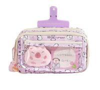 WJnflQN Cute Capybara Pencil Case, Cartoon Pencil Case, Multi-layer Pen Bag with Large Capacity, Cartoon Cosmetic Bag, Capybara School Supplies with Zipper for Kids
