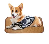 WJnflQN Dog Cooling Mat, Cooling Mat Cat Sleeping Mat, Natural Straw Blanket for Puppies to Large Dogs, Summer Indoor Outdoor Accessories
