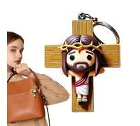 WJnflQN Dolls Bag Key Ring - 2D Acrylic Keyring with Jesus Figure as a Pendant for the Key Ring | Small Decoration for Home and Lucky Bag Pendant, for the