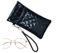 WJnflQN Glasses Case - Glass Cases for Eyeglasses Women,Lightweight Slim Leather Pouch with Double Pockets Design for Travel Friends Kids