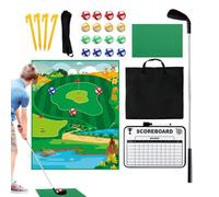 WJnflQN Golf Chipping Game - Golf Training Set for Children | Interactive Exercise Device with Racket, Putting Green and Adhesive Mat for Indoor and Garden