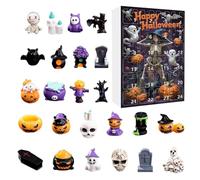 WJnflQN Halloween Countdown Calendar, 24 Days Countdown to the Festival, Scary Resin Sculptures Decoration for Desk, Party, Living Room