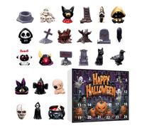 WJnflQN Halloween Figurine Advent, Scary Statue for Shelf Decor, Halloween Horror Resin Figurines, 24-Day Countdown Calendar for Desktop Mantel Fireplace Shelf Windowsill Decoration