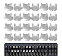 WJnflQN Langnagel Keyboard Stickers, Pack of 24 Numeric Pad Covers, Transparent Raised Keyboard Stickers in Cat Head Shape, for Men and Students, PC Laptop and Desktop Computer Studying