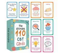 WJnflQN Mindfulness Cards - Psychology Cards for Teens | Portable Cognitive Behavioral Supplies for Personal Reflection Classroom Activities Workshop Family Discussions Adults Teens