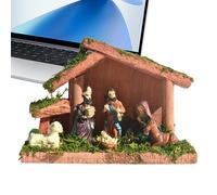 WJnflQN Nativity Scene - Nativity Figures with Jesus Miniature for Holidays | Holy Family Nativity Set with Christmas Nativity Scene, Christian Decoration for Farmhouse Easter Celebration