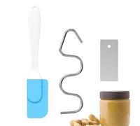 WJnflQN Nut Butter Stirrer Tool,Stainless Steel Crank Nut Butter Tool - Rustproof Baking Utensil with Spatula, Kitchen Gadgets for Dough, Yogurt, Sauces, and More