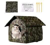 WJnflQN Outdoor Cat House, Folding Outdoor Enclosure Made of Oxford Fabric, Windproof Cave Sleeping Area, Non-Slip Shelters for Sleeping, Playing, Hiding for Outdoors, for Balcony, Patio, Outdoor