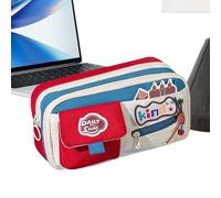 WJnflQN Pencil Case, Pencil Case - Vintage Design Zip Pennal Large Capacity for School University Travel Marker Pens Cosmetics Stationery, Sea blue, see description, See description