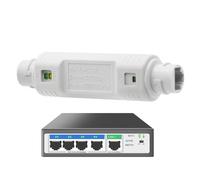 WJnflQN PoE Extender Repeater | Long-Distance Waterproof Ethernet Signal Extension 48V 10/100Mbps,Network Supplies, Plug and Play PoE Amplifier for Security Systems