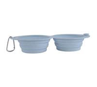 WJnflQN Portable Dog Bowl | Double Feeder Dish | Foldable Food Feeder for Road Trips Park Outings Hiking Adventures Traveling Daily Walks Kittens Puppies