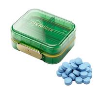 WJnflQN Portable Pill Box, Weekly Pill Box, Portable Medicine Case with 7 Compartments, Business Travel Pill Dispenser with Lid and Large Capacity for Backpack, Suitcase