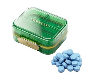 WJnflQN Portable Pill Box, Weekly Pill Box, Portable Medicine Case with 7 Compartments, Business Travel Pill Dispenser with Lid and Large Capacity for Backpack, Suitcase