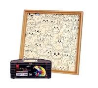 WJnflQN Puzzle Frame Kit | Educational Cute Funny Toys | Cat Hand-Drawn Photo Frame Puzzle Toys,for Home Classroom Birthday Christmas Children's Day Decoration Display