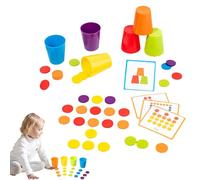 WJnflQN Quick Stack Cups Set,Sports Stacking Cups Speed Training | Puzzle Thinking Game with 50 Question Cards Color Classification for Interactive Learning