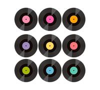 WJnflQN Record Coasters for Drinks - Funny Cute Retro Music Coasters Disk Furniture | Classic Creative Drinks Equipment, Cups Holder Versatile Heat Protection for Families