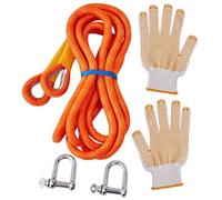 WJnflQN Recovery Rope with Shackles, Tow Strap for Car, Outdoor Tow Rope with Shackles, High-Strength Tow Strap for Offroad Equipment with Protective Gloves for Snow Rescue and Adventure