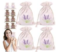 WJnflQN Sachet Bags Empty | Small Embroidered Empty Sachet Pouches with Drawstring,Linen Lavender Sachets Holder Drawer Freshener Packaging Pouch for Dried Lavender