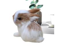 WJnflQN Simulation, Cute Plush Rabbit Figure, Small Simulation Cuddly Toy, for Easter Party, Fairy Garden, Miniature Decoration, Home Accessories