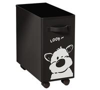 WJnflQN Small Laundry Hamper, Laundry Basket with Wheels - Under Desk Storage Bin, Narrow Oxford Fabric Storage Box with Handle, Office Accessories Storage and Organization