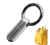 WJnflQN Small Metal Pill Case, Portable Pill Storage Box - Titanium Medicine Pill Box, Waterproof Pill Case - Daily Pill , Rustproof Keychain, Pill Holder for