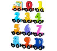 WJnflQN Wood Train Set | Magnet Intelligence Boost Toy,Preschool Number Recognition Game for Airplane Classroom Birthday Stocking Stuffers Boys Girls 1-3 Years