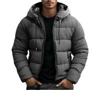 Wjnvfioo Mens Winter Jacket Windbreaker Warmth and Cold Resistance with Zipper Leisure Daily Fashionable Coats 3 L
