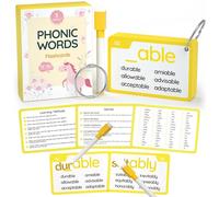 WJPC 116 Set Phonics Suffix Words Flash Cards,Phonics Sigh Words Flash Cards For 7,8,9,10,11,12 Years 2nd, 3rd, 4th, 5th Grade Boys&Girls&Kids Learning Writing Reading