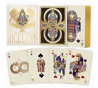 WJPC Gold Cold Foil Golden Edge Playing Cards,Flower-cut Playing Cards,Historical Elements Of Ancient Egypt, Deck of Cards ，Game and Party Gift Poker Cards (Egypt)